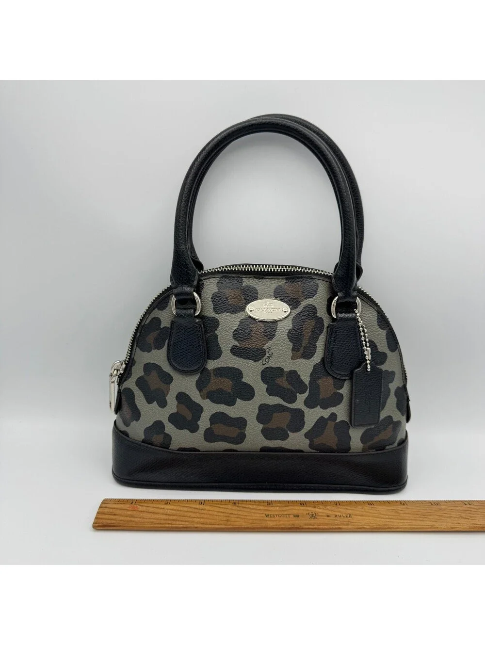 Coach Black Leopard Print Handbag